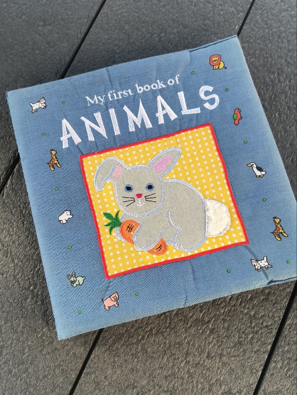 My First Book of Animals - Blue Soft Cloth Baby Book Like New!